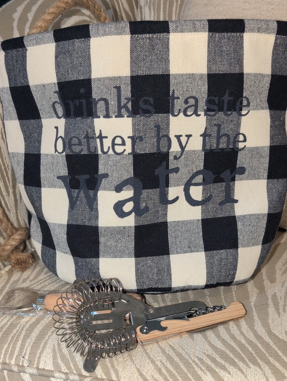 Mud Pie Cooler "Drinks Taste Better By The Water" And Bar Tools